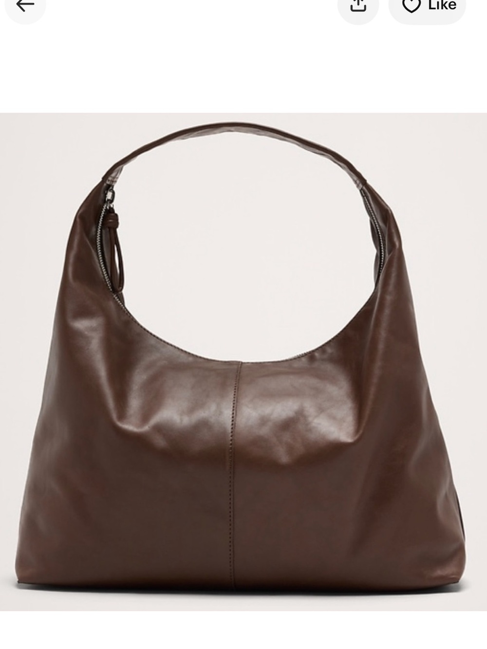 Banana Republic Classic Brown Leather Slouchy Hobo Bag